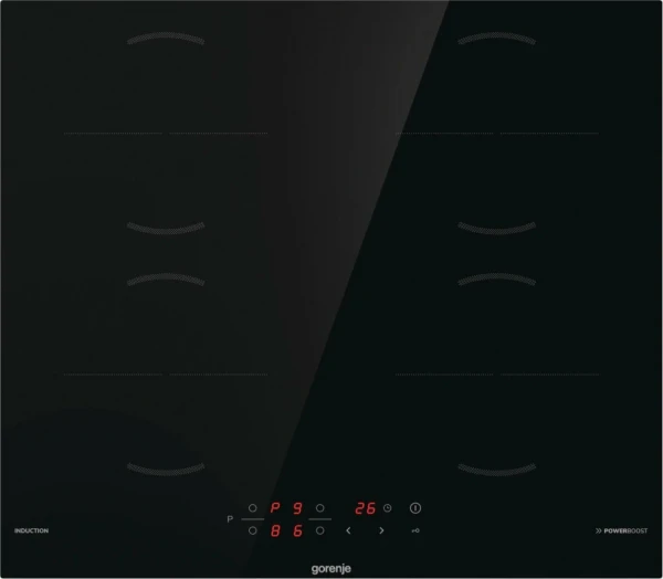 Индукционная варочная панель GORENJE GI6401BSCE, 4 конфорки, управление сенсорное, цвет черный, управление электронное 