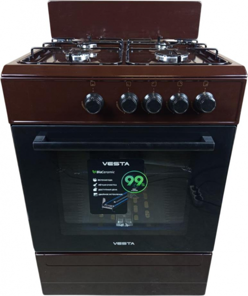 Газовая плита VESTA Bergamo VGG 6021.1 Коричневая