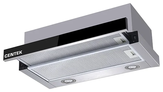 Встраиваемая вытяжка CENTEK CT-1841 60, цвет корпуса серебристый, цвет окантовки/панели черный