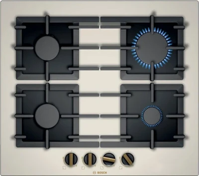 Газовая варочная панель Bosch PPP6B1B90R, чугунные решетки, автоматический электроподжиг, гГаз-контроль конфорок