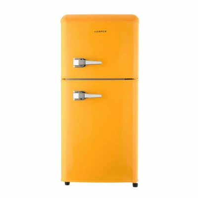 Холодильник HARPER HRF-T120M ORANGE двухкамерный, 118 л, A+, оранжевый
