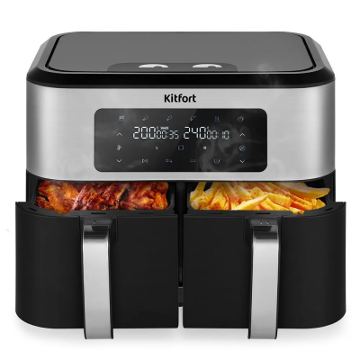 Аэрогриль KITFORT КТ-2249 черный и серебристый