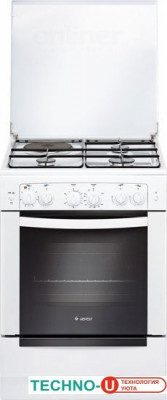 Кухонная плита GEFEST 6110-02, комбинированная, 3 газовые конфорки, 1 электрическая конфорка, газ-контроль духовки, электроподжиг, 55 л