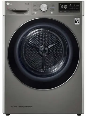 Сушильная машина LG DC90V5V9S, платиновое серебро,конденсационная, с тепловым насосом, загрузка 9кг