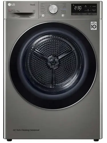 Сушильная машина LG DC90V5V9S, платиновое серебро,конденсационная, с тепловым насосом, загрузка 9кг