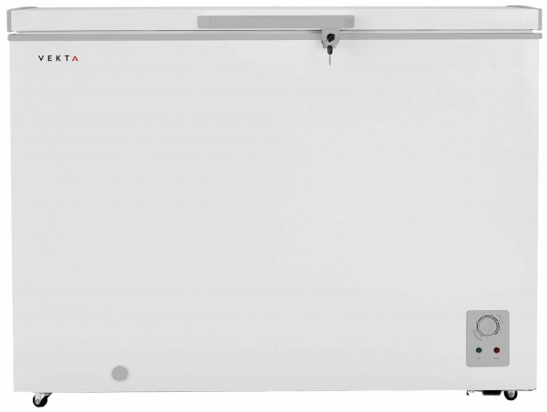 Морозильный ларь VEKTA FR-380S02, серебристо-серый, класс А+, 350 л, ручное размораживание, механическое управление