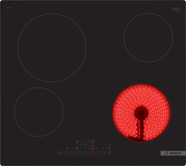 Электрическая варочная панель Bosch PKE611FP2E на 4 конфорки, шириной 59.2 см, черный
