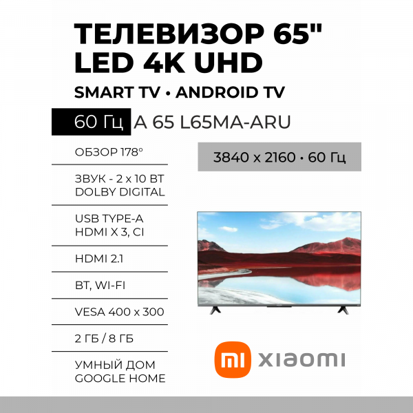 Телевизор Xiaomi Mi A 65 L65MA-ARU