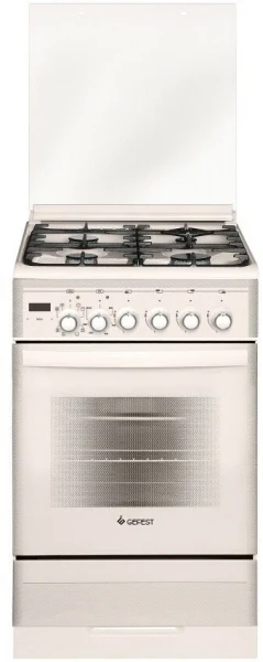 Комбинированная плита GEFEST 5302-04 0267, кремовая, гидролизная очистка, электророзжиг горелок, вертел с электроприводом, газ-контроль горелок стола, чугунные решетки