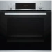 Электрический духовой шкаф Bosch HBF534ES0Q Serie 4, нержавеющая сталь, EcoClean, 66 л, 8 режимов, телескопические направляющие
