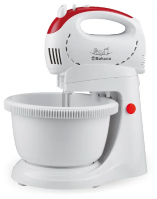 Миксер Sakura SA-6319CR (белый/красный)
