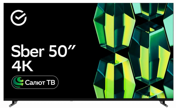 50" Телевизор SBER SDX 50U4139B, 4K Ultra HD, черный, SMART TV; HDR