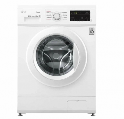 Стиральная машина LG F2J3WS3W, белая, 6.5 кг, 1000 об/мин, инверторная, с паром