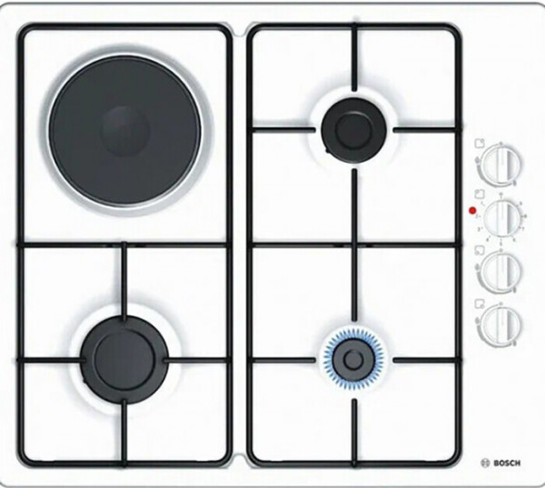 Комбинированная варочная панель Bosch PBY6C2B82Q, 4 конфорки, газ-контроль, электроподжиг, эмалированная сталь