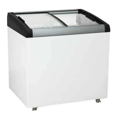 Морозильный ларь с гнутыми раздвижными стеклами БИРЮСА CF23, белый, механическое управление, 230л, 3 корзины