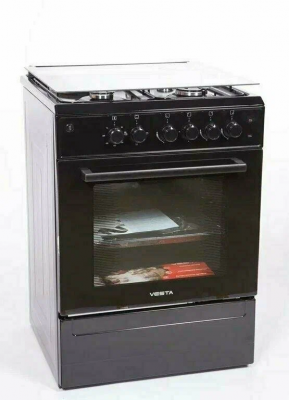 Газовая плита VESTA Valencia VGE 50 10-E Черный с электрической духовкой, объем 65 л