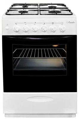 Кухонная плита Лысьва ГП 40р0 МС-2у белая, эмалированная, газовая, электроподжиг, газ-контроль духовки, 4 конфорки, 57 л