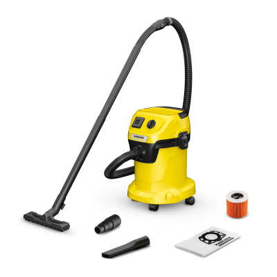 Профессиональный пылесос KARCHER WD 3 P V (1.628-170.0), 1000 Вт, желтый