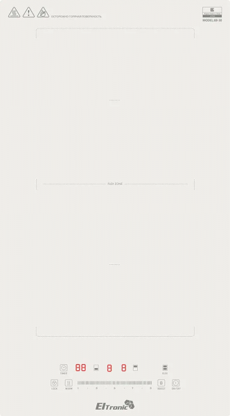 Варочная панель индукционная ELTRONIC (88-30) 2 конфорки (белая)