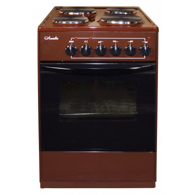 Кухонная плита Лысьва ЭП 411 (коричневый), эмалированная, электрическая, 4 зоны приготовления, выдвижной ящик, 57 л