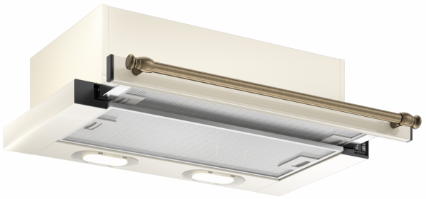 Встраиваемая вытяжка ELIKOR Интегра 60, цвет корпуса крем/бронза, цвет окантовки/панели золото