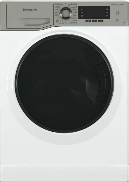 Стиральная машина Hotpoint NSD 8249 UD AVE RU, белая, 8 кг, 1200 об/мин, с паром, инверторная 
