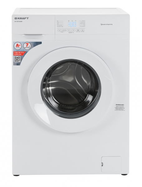 Стиральная машина KRAFT KF-ED7206W, белая, 7 кг, 1000 об/мин, 10 программ, с фронтальной загрузкой