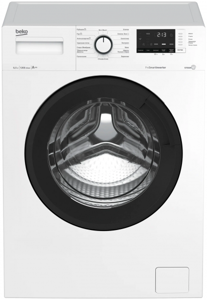 Стиральная машина Beko WSRE 6H612 ZAWI, белая, 6,5 кг, инверторный мотор, 1200 об/мин