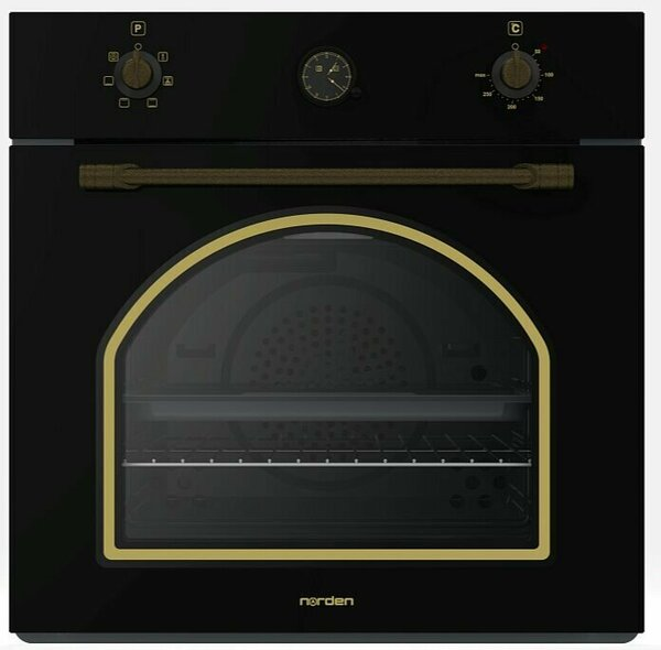Духовой шкаф электрический встраиваемый NORDEN NRD 6000 BL RUSTIC черный