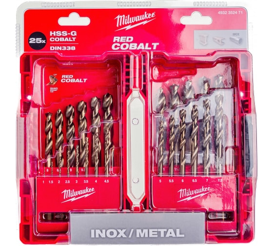 Набор сверл по металлу Milwaukee HSS-G Co 25 шт. 4932352471