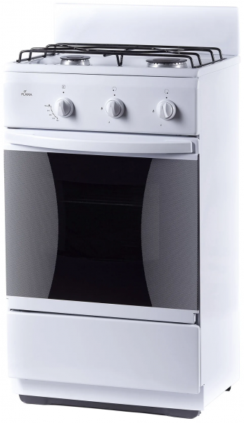 Комбинированная кухонная плита Flama CK 2201 W, белая, решетка эмалированная, традиционная очистка, стекло дверцы 2-слойное