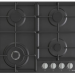Газовая варочная панель Gorenje G641EXB, чёрная, 4 конфорки, газ-контроль, поворотные переключатели, электроподжиг, чугунные держатели