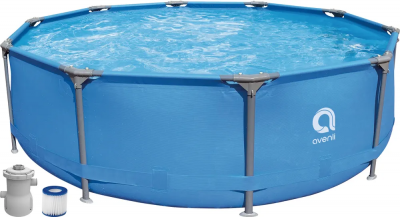 Бассейн круглый со стальным каркасом Avenli 3.05м*76cм 12015EU, фильтр-насос 300 галлонов