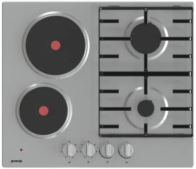 Варочная панель Gorenje GE690X, комбинированная, газ / электричество, поворотное управление, электроподжиг