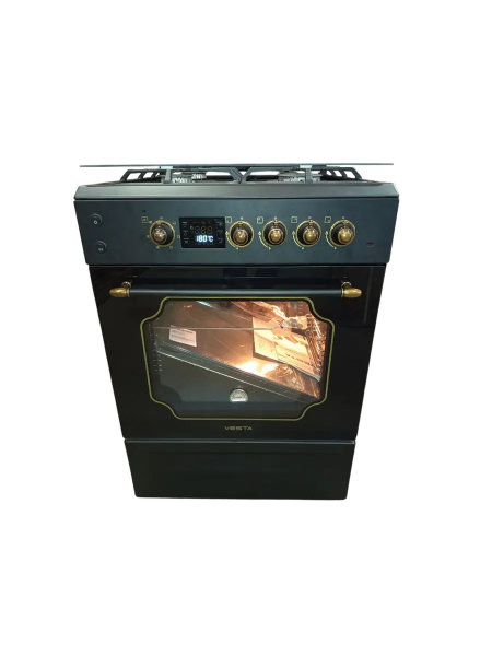 Газовая плита VESTA Valencia VGE 6042.1245678 Retro CHU черная матовая