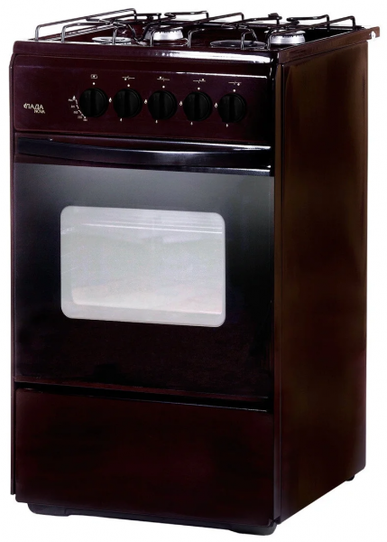 Плита газовая ЛАДА NOVA RG 24042 B коричневый, 4 конфорки, эмалированная, 50 л