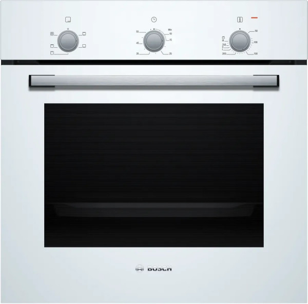 Духовой шкаф Bosch HBF011BV1T электрический, шириной 59.4 см, белый, традиционная очистка