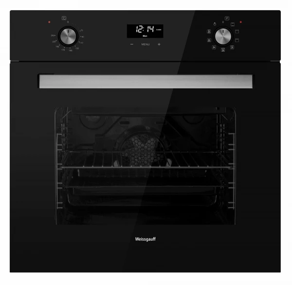 Встраиваемый электрический духовой шкаф Weissgauff EOV 29 PDB, чёрный, 60 л, 9 функций, гидролизная очистка, управление сенсорное Touch Control