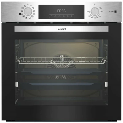 Электрический духовой шкаф Hotpoint HSTF 1231 JSAH IX, 3D приготовление, утапливаемые переключатели, 12 режимов, нержавеющая сталь