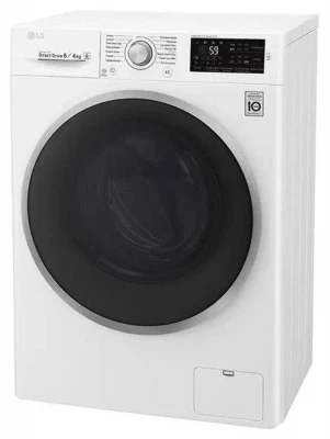 Стиральная машина с сушкой LG F2J6NM7W, прямой привод, 6/4 кг, инверторный прямой привод, белая, отжим 1200 об/мин