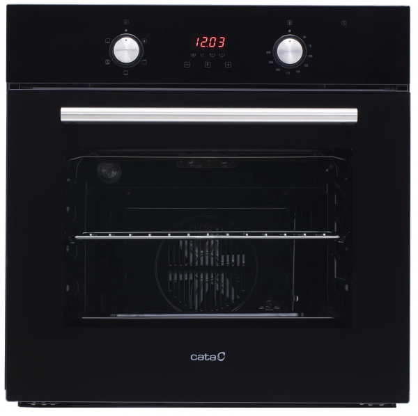 Духовой шкаф CATA ME 605 TCP, чёрный, утапливаемые переключатели, телескопические направляющие, 50 л