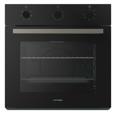 Встраиваемый электрический духовой шкаф Norden NRD 6001 BLG черный, утапливаемые ручки, 72 л, эмаль быстрой очистки 