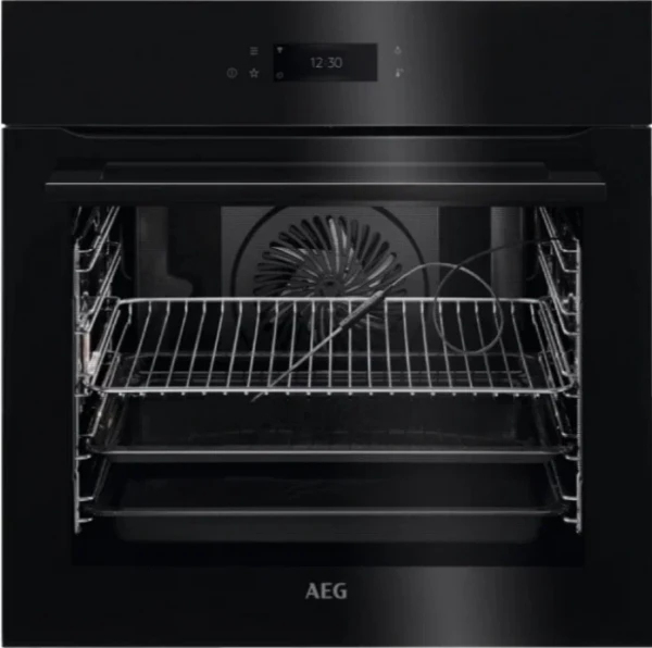 Электрический духовой шкаф Aeg BPE748380B, чёрный, 17 режимов, пиролитическая очистка, 71 л, телескопические направляющие