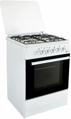 Комбинированная плита IDEAL L 110 белая, эмалированная, 4 газовые конфорки, электрическая духовка, 65 л