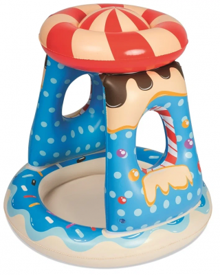 Детский бассейн Bestway Конфетка 52270 (8941), 91х89 см голубой/бежевый/красный + гель для рук серии "ANTIVIR" 100мл 2026