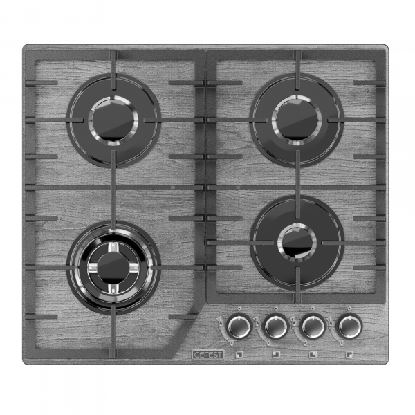 Варочная панель газовая GEFEST ПВГ 2232-01 Р35, конфорок - 4 шт, решетки - чугун, панель - закаленное стекло, электроподжиг, газ-контроль, черный 