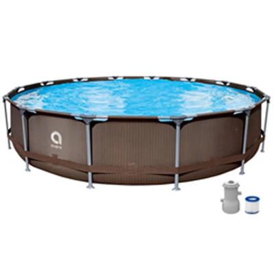 Бассейн усиленный с круглым стальным каркасом Avenli 4.57м*84cм 12023EU, фильтр-насос 530 галлонов