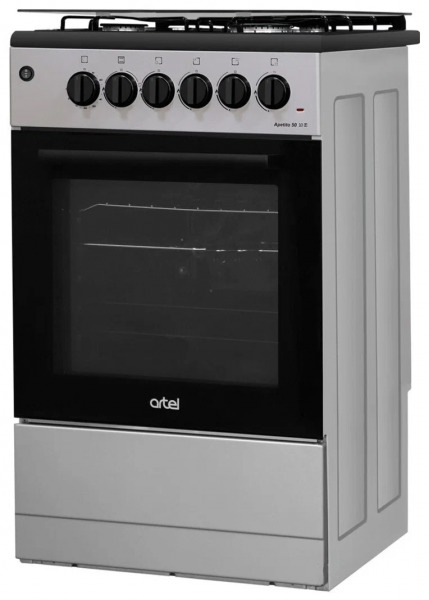Комбинированная плита ARTEL APETITO 50 10-E серая ГК 50 см газовая с электрической духовкой, полный газ-контроль