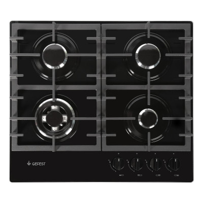 Газовая варочная панель GEFEST ПВГ 2401-01, 4 конфорки, с газ-контролем, черный