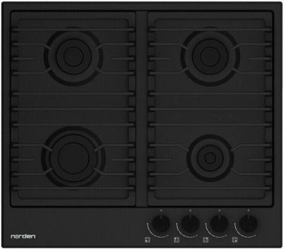 Встраиваемая варочная панель газовая NORDEN ANTIQUE 64G MBL FFD матовый чёрный